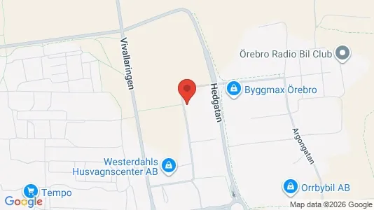 Industrilokaler att hyra i Örebro - kort over placeringen