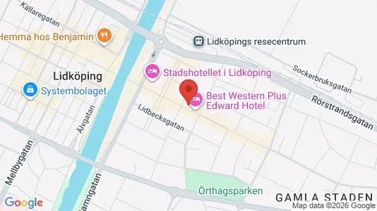 Kontorslokaler att hyra i Lidköping - kort over placeringen