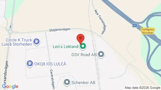 Lagerlokaler att hyra i Luleå - kort over placeringen