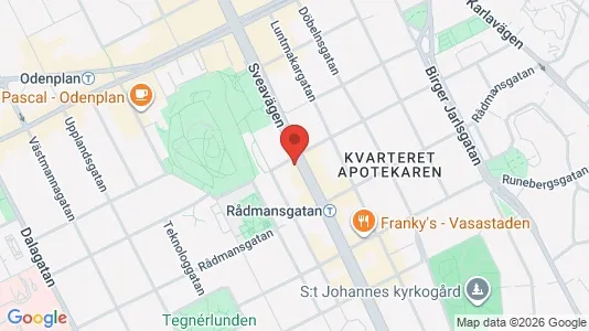 Kontorslokaler att hyra i Vasastan - kort over placeringen