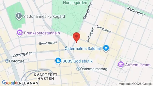 Kontorslokaler att hyra i Östermalm - kort over placeringen