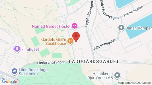 Kontorslokaler att hyra i Gärdet/Djurgården - kort over placeringen