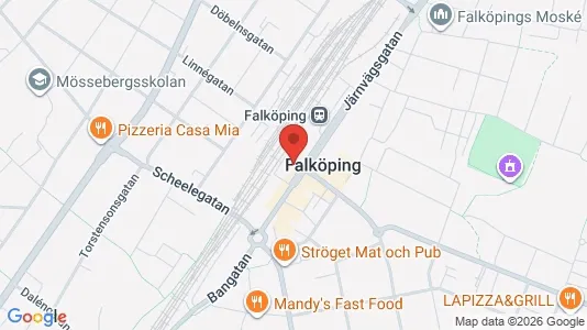 Kontorslokaler att hyra i Falköping - kort over placeringen