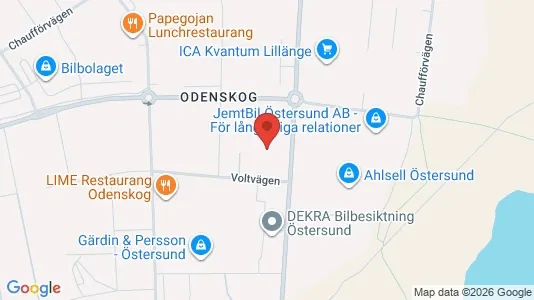 Kontorslokaler att hyra i Östersund - kort over placeringen