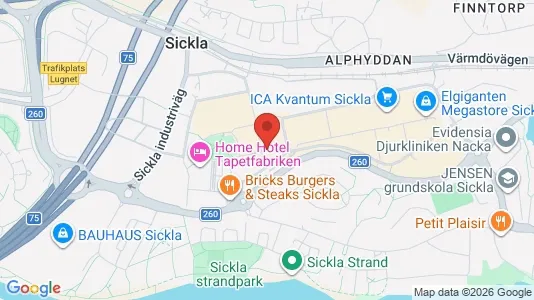Kontorslokaler att hyra i Nacka - kort over placeringen