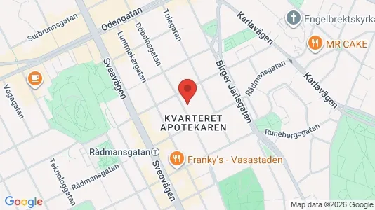 Kontorslokaler att hyra i Vasastan - kort over placeringen