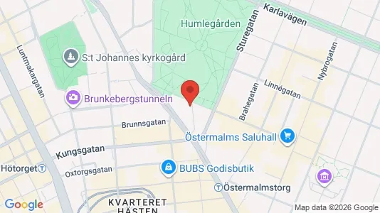 Kontorslokaler att hyra i Östermalm - kort over placeringen