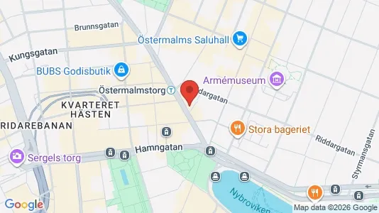 Kontorslokaler att hyra i Östermalm - kort over placeringen