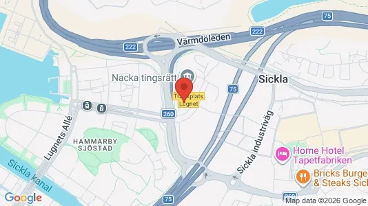 Kontorslokaler att hyra i Nacka - kort over placeringen