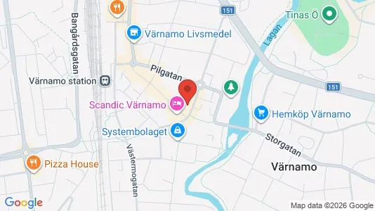 Kontorslokaler att hyra i Värnamo - kort over placeringen