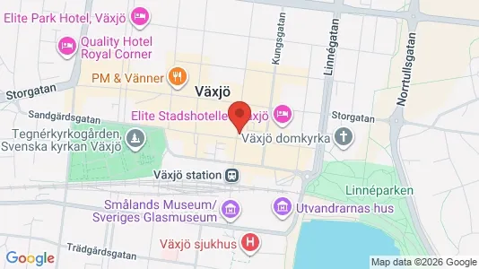 Kontorslokaler att hyra i Växjö - kort over placeringen