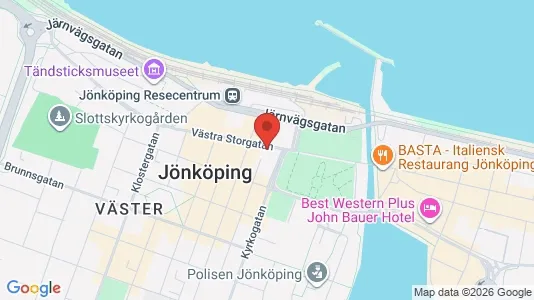 Kontorslokaler att hyra i Jönköping - kort over placeringen