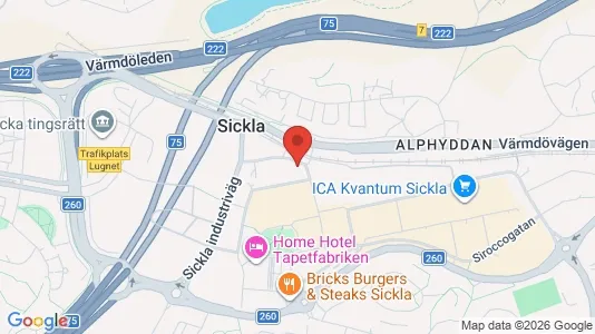 Kliniklokaler att hyra i Nacka - kort over placeringen
