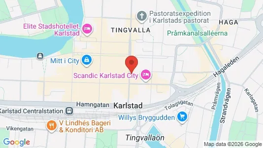Kontorslokaler att hyra i Karlstad - kort over placeringen