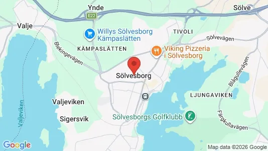Butikslokaler att hyra i Sölvesborg - kort over placeringen