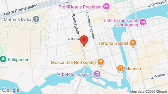 Kontorslokaler att hyra i Norrköping - kort over placeringen