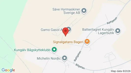 Lagerlokaler att hyra i Kungälv - kort over placeringen