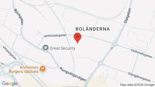Industrilokaler att hyra i Uppsala - kort over placeringen