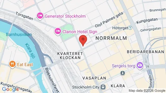 Kontorslokaler att hyra i Stockholm Innerstad - kort over placeringen