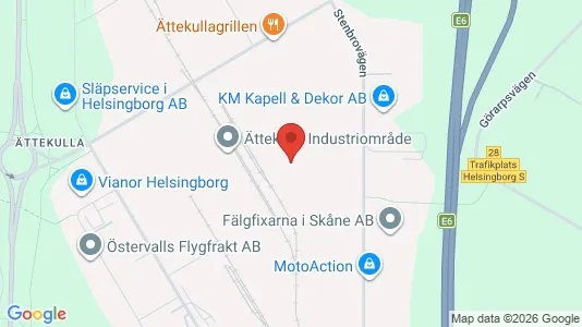 Lagerlokaler att hyra i Helsingborg - kort over placeringen