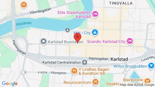 Kontorslokaler att hyra i Karlstad - kort over placeringen