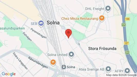 Kontorslokaler att hyra i Solna - kort over placeringen