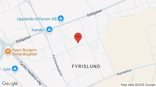 Industrilokaler att hyra i Uppsala - kort over placeringen
