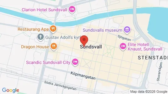 Kontorslokaler att hyra i Sundsvall - kort over placeringen