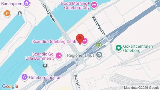 Kontorslokaler att hyra i Göteborg Centrum - kort over placeringen