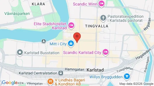 Kontorslokaler att hyra i Karlstad - kort over placeringen