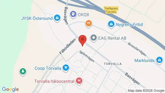 Kontorslokaler att hyra i Östersund - kort over placeringen