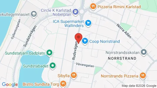 Kontorslokaler att hyra i Karlstad - kort over placeringen