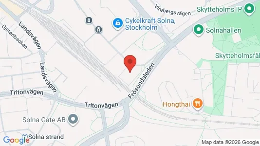 Kontorslokaler att hyra i Solna - kort over placeringen