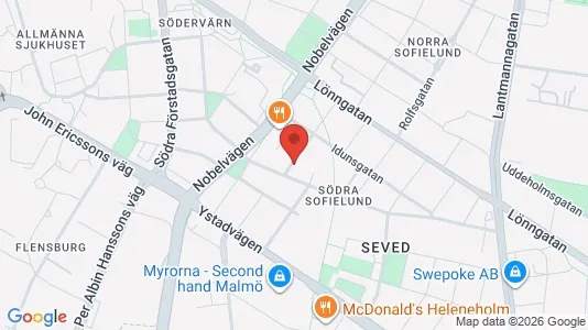 Industrilokaler att hyra i Malmö Centrum - kort over placeringen
