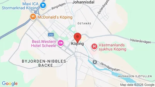 Kontorslokaler att hyra i Köping - kort over placeringen