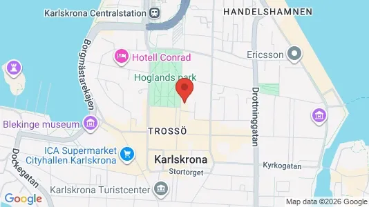 Lagerlokaler att hyra i Karlskrona - kort over placeringen