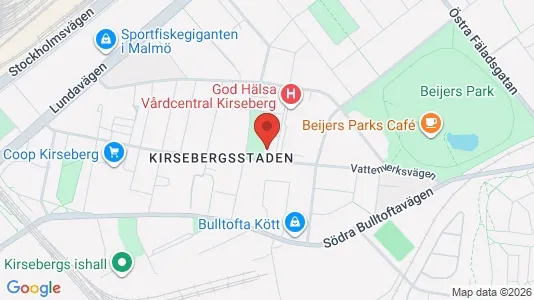 Kliniklokaler att hyra i Kirseberg - kort over placeringen