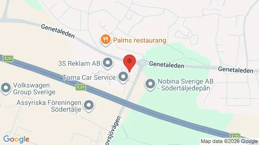 Industrilokaler att hyra i Södertälje - kort over placeringen