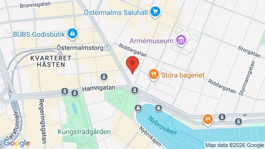 Kontorslokaler att hyra i Östermalm - kort over placeringen
