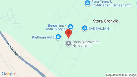 Lagerlokaler att hyra i Nynäshamn - kort over placeringen
