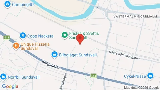 Kontorslokaler att hyra i Sundsvall - kort over placeringen