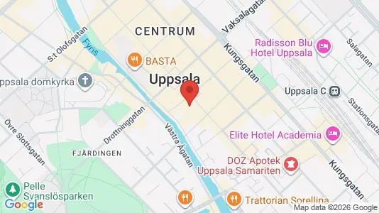 Kontorslokaler att hyra i Uppsala - kort over placeringen