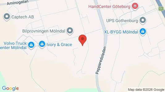Kontorslokaler att hyra i Mölndal - kort over placeringen