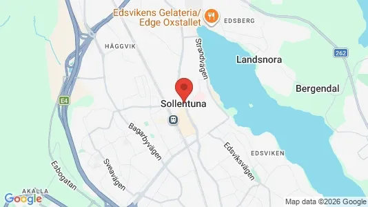 Butikslokaler att hyra i Sollentuna - kort over placeringen
