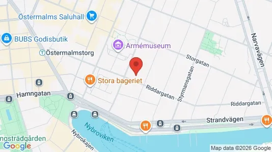 Kontorslokaler att hyra i Östermalm - kort over placeringen