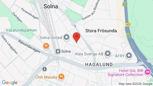 Kontorslokaler att hyra i Solna - kort over placeringen