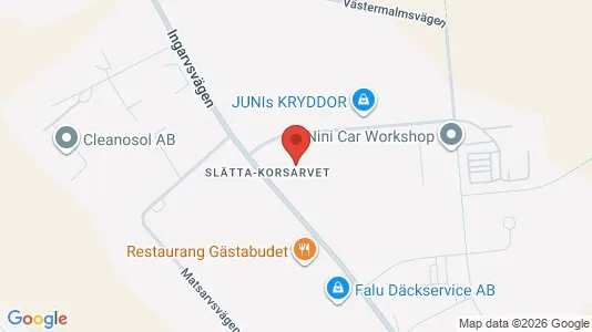 Industrilokaler att hyra i Falun - kort over placeringen
