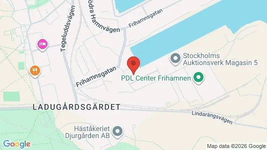 Kontorslokaler att hyra i Gärdet/Djurgården - kort over placeringen