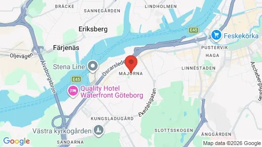Kontorslokaler att hyra i Majorna-Linné - kort over placeringen