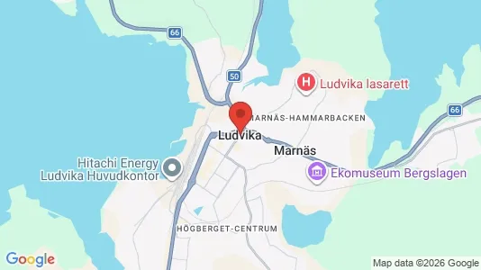 Industrilokaler till försäljning i Ludvika - kort over placeringen